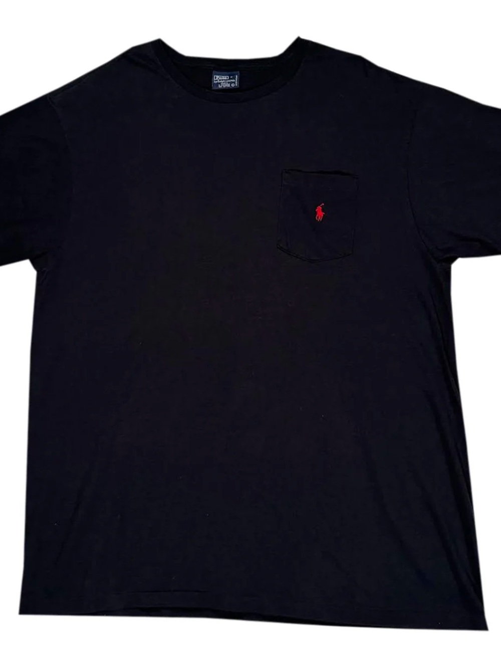 Vintage Polo Ralph Lauren Pony Pocket Black T Shirt (Size L)